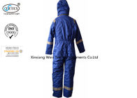 Winter Fr Cotton Coveralls / Anti Static Flame Retardant Overalls With Hoodie Reflective Trim