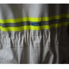 White Cotton  Fr Reflective Coveralls / Protective Fire Retardant Jumpsuit