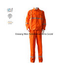 Wholesale Orange Cotton Fire Retardant Suit / Flame Resistant Anti Electrical Static Two Piece Workwear