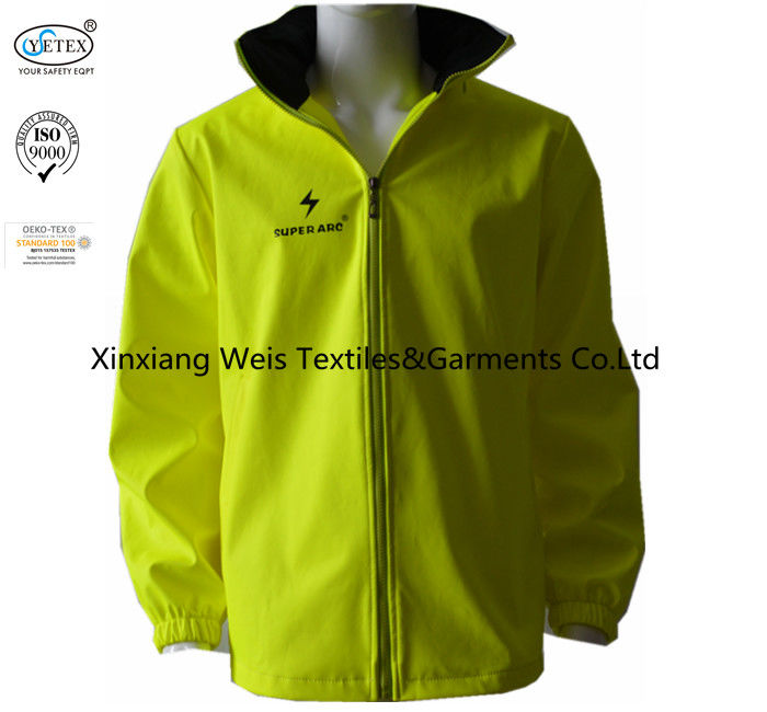 High Visibility Yellow Flame Retardant Jacket Rain Gear Waterproof 280gsm