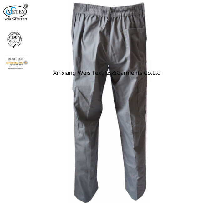 Khaki Cotton Arc Flash Fire Resistant Pants With Pockets
