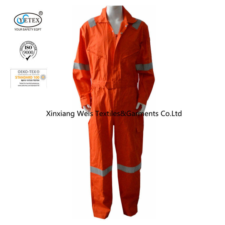 XS Orange 100 Cotton Reflective Lightweight FR Coveralls