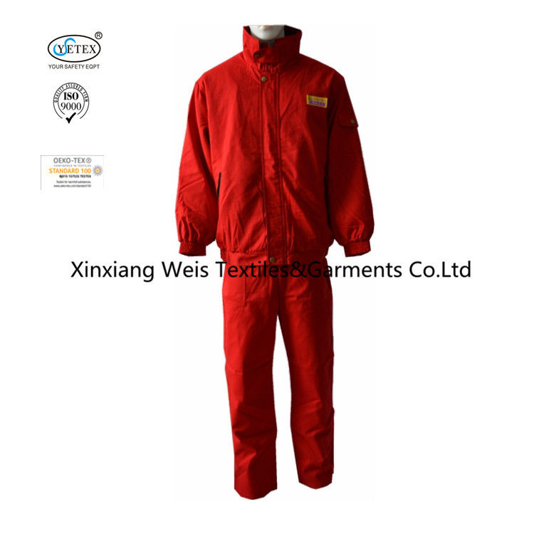 Red Cotton Twill Anti Static 320gsm Flame Resistant Suit