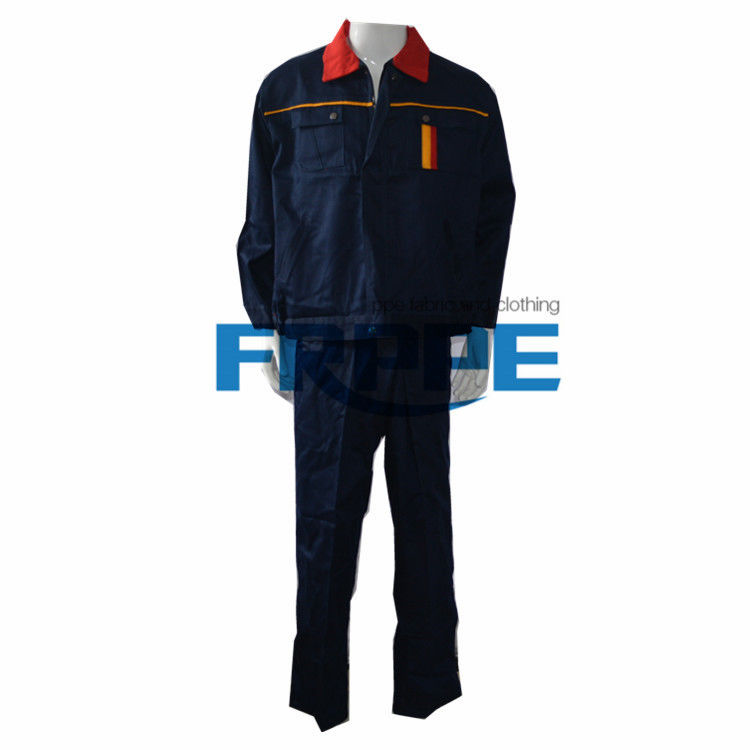 Navy Blue Red Cotton Fr Suit Jacket Pants Safety Protective Clothing /  EN11612 Durability FR Workwear Shirts Uniform