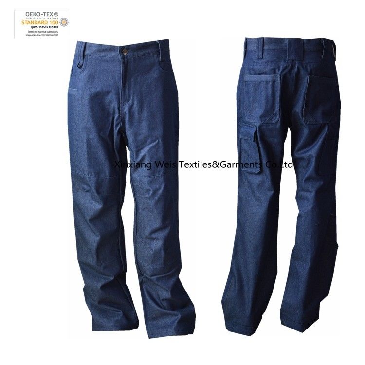 Protective Men's Fire Resistant Trousers Denim Dungaree