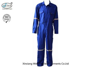 Coverall c/w  Hood Royal Blue Boilersuit Velcro front 
