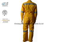 Yellow Fr Cotton Coverall Flame Retardant / Oil Gas Fire Retardant Work Clothes