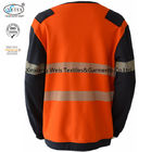 Two Tone Knit Fleece Lightweight Fr Shirts With Reflective Stripes Welder Safety
