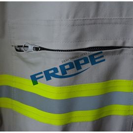 White Cotton  Fr Reflective Coveralls / Protective Fire Retardant Jumpsuit