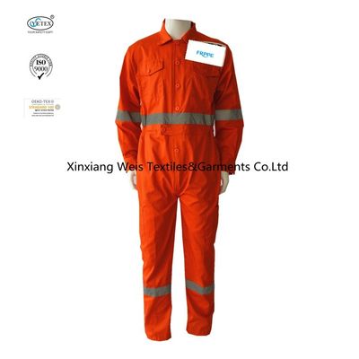 Customized Light Weight Red Cotton Flame Retardant Fire Proof Working Coveralls  For Men NFPA70E