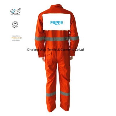 Customized Light Weight Red Cotton Flame Retardant Fire Proof Working Coveralls  For Men NFPA70E