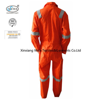 XS Orange 100 Cotton Reflective Lightweight FR Coveralls