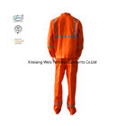 Wholesale Orange Cotton Fire Retardant Suit / Flame Resistant Anti Electrical Static Two Piece Workwear