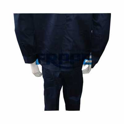 Navy Blue Red Cotton Fr Suit Jacket Pants Safety Protective Clothing /  EN11612 Durability FR Workwear Shirts Uniform