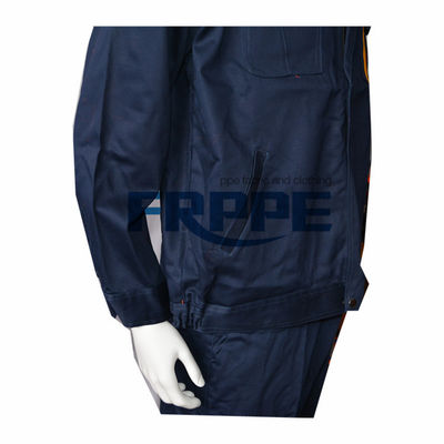 Navy Blue Red Cotton Fr Suit Jacket Pants Safety Protective Clothing /  EN11612 Durability FR Workwear Shirts Uniform