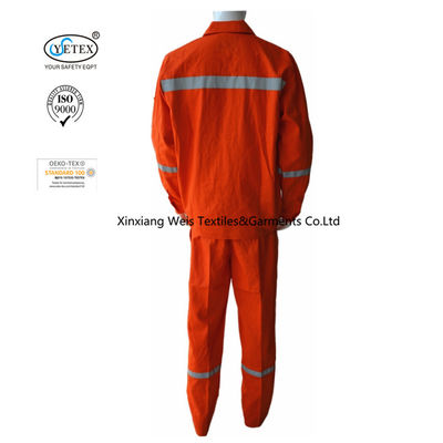 Orange 100 Cotton EN14116 EN11612 Fire Retardant Suit