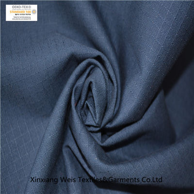 Navy Blue 100 Cotton 180gsm Dyed Cotton Ripstop Fabric Tear Resistant