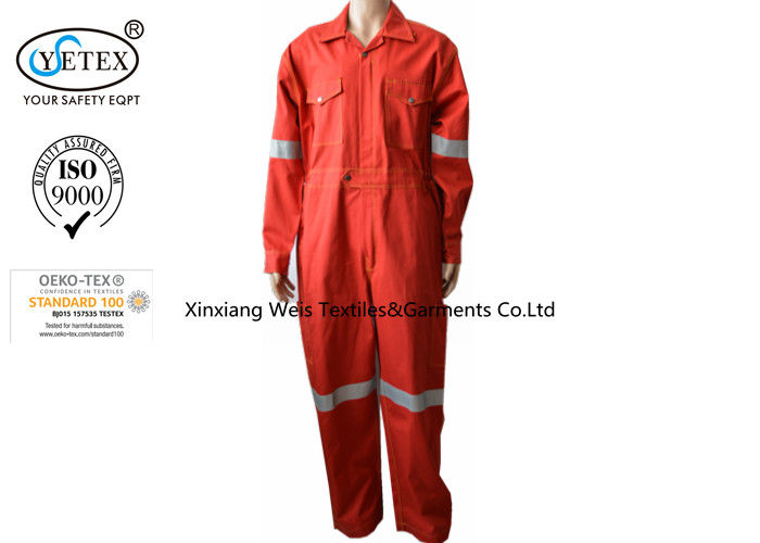 Oil Field 100 Fr Cotton Coveralls With Reflective Tape Flame Retardant