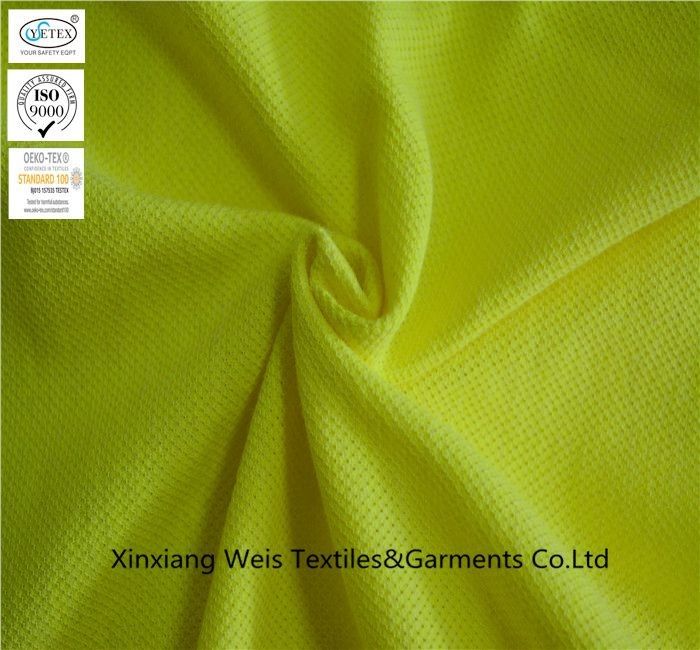 Knitted Pique High Visibility Reflective Fabric Permanent Flame Retardant