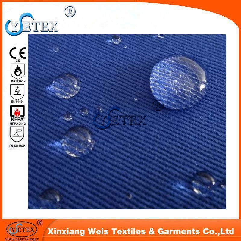 100 Cotton Twill Water Oil Repellent Fireproof Cloth Material Arc Flash Protective