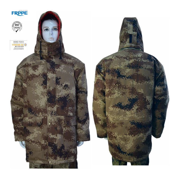 Desert Camouflage Winter 180gsm Cotton Flame Retardant Coat With Detachable Hood